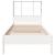 Pat cu bibliotecă fără saltea, alb, 90x190 cm, lemn masiv pin GartenMobel Dekor
