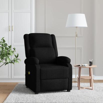 Fotoliu de masaj spătar aripi, negru, material textil GartenMobel Dekor