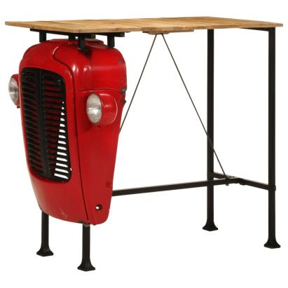 Masă bar stil tractor roșu/maro 55x120x107 cm lemn masiv mango GartenMobel Dekor