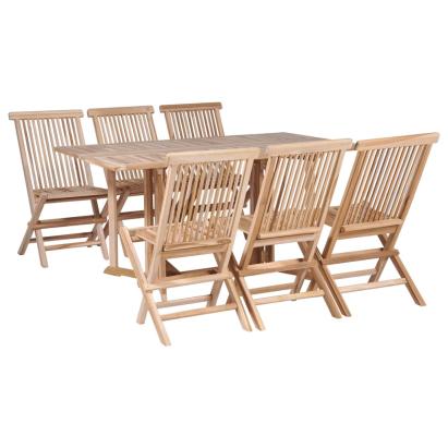 Set mobilier de exterior pliabil, 7 piese, lemn masiv de tec GartenMobel Dekor