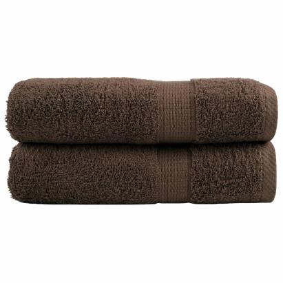 Prosoape de mâini premium SOLUND 2 buc maro 50x100cm 600gsm GartenMobel Dekor