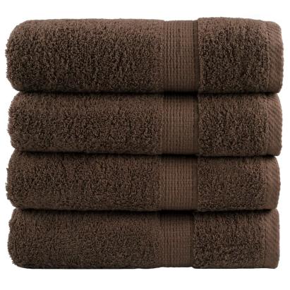 Prosoape de baie premium SOLUND 4 buc maro 100x150cm 600gsm GartenMobel Dekor