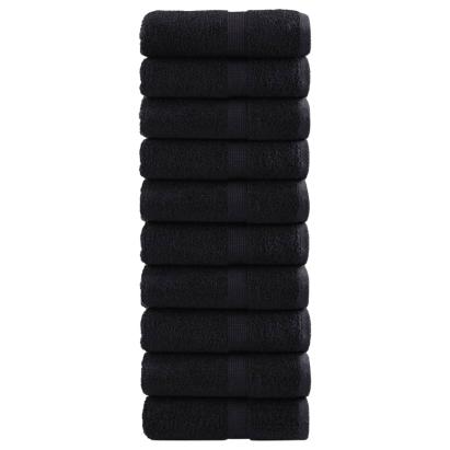 Prosoape oaspeți premium SOLUND 10 buc. negru 30x50 cm 600 gsm GartenMobel Dekor