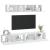 Set dulap TV, 4 piese, alb, lemn prelucrat GartenMobel Dekor