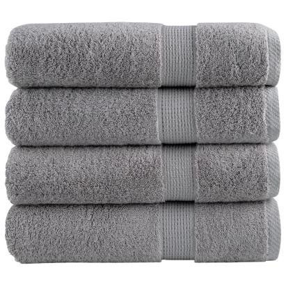 Prosoape de mâini premium SOLUND 4 buc gri 50x100cm 600gsm GartenMobel Dekor