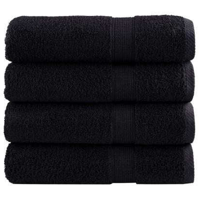 Prosoape de mâini premium SOLUND 4 buc. negru 50x100cm 600 gsm GartenMobel Dekor