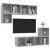 Set de dulapuri TV, 4 piese, gri beton, lemn prelucrat GartenMobel Dekor