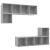Set de dulapuri TV, 4 piese, gri beton, lemn prelucrat GartenMobel Dekor