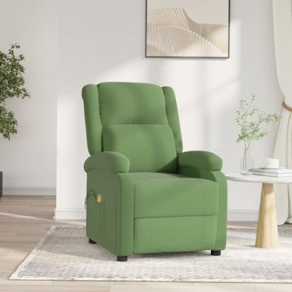 Fotoliu de masaj electric, verde deschis, catifea GartenMobel Dekor