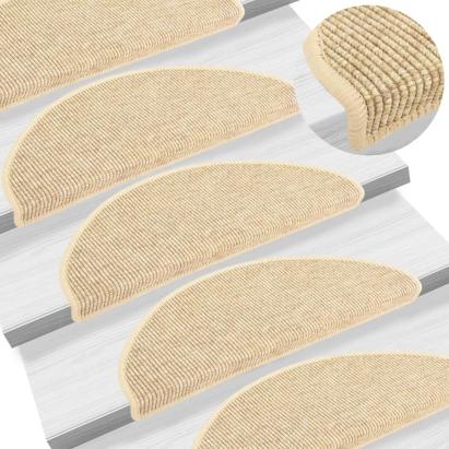Covorașe autoadezive pentru scări, 15 buc., bej 65x21x4cm sisal GartenMobel Dekor