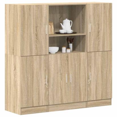 Set dulapuri de bucătărie 3 piese stejar sonoma, lemn prelucrat GartenMobel Dekor