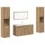 Set mobilier de baie, 4 piese, stejar artizanal, lemn prelucrat GartenMobel Dekor
