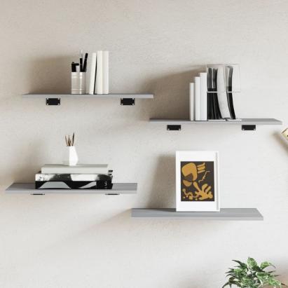 Rafturi de perete, 4 buc., gri sonoma, 60x30x1,5 cm, lemn GartenMobel Dekor