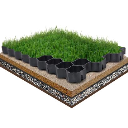 Grilaje de gazon, 16 buc., negru, 60x40x3 cm, plastic GartenMobel Dekor