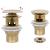 Ventil scurgere push, funcție de preaplin, auriu 6,4x6,4x9,1 cm GartenMobel Dekor