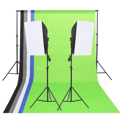 Kit de iluminat pentru studio cu fundaluri și softbox-uri GartenMobel Dekor