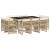 Set mobilier de grădină cu perne, 11 piese, bej, poliratan GartenMobel Dekor