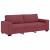 Set canapea cu perne, 3 piese, roșu vin, material textil GartenMobel Dekor
