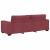 Set canapea cu perne, 3 piese, roșu vin, material textil GartenMobel Dekor