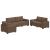 Set de canapele cu perne, 3 piese, maro, textil GartenMobel Dekor