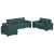 Set de canapele cu perne, 3 piese, verde închis, textil GartenMobel Dekor