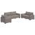 Set de canapea cu perne, 3 piese, gri taupe, material textil GartenMobel Dekor