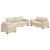 Set de canapele cu perne, 3 piese, crem, textil GartenMobel Dekor
