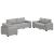 Set de canapele cu perne, 3 piese, gri nor, textil GartenMobel Dekor