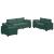 Set de canapele cu perne, 3 piese, verde închis, catifea GartenMobel Dekor