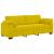 Set de canapele cu perne, 3 piese, galben, catifea GartenMobel Dekor