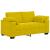 Set de canapele cu perne, 3 piese, galben, catifea GartenMobel Dekor