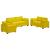 Set de canapele cu perne, 3 piese, galben, catifea GartenMobel Dekor