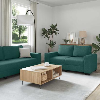 Set de canapele cu perne, 2 piese, verde închis, textil GartenMobel Dekor