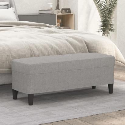 Bancă, gri deschis, 100x35x41 cm, textil GartenMobel Dekor