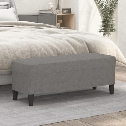 Bancă, gri închis, 100x35x41 cm, textil GartenMobel Dekor