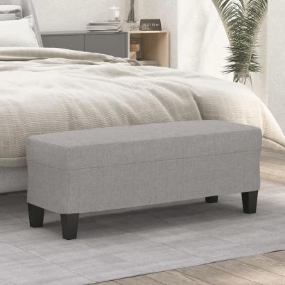 Bancă, gri deschis, 100x35x41 cm, textil GartenMobel Dekor