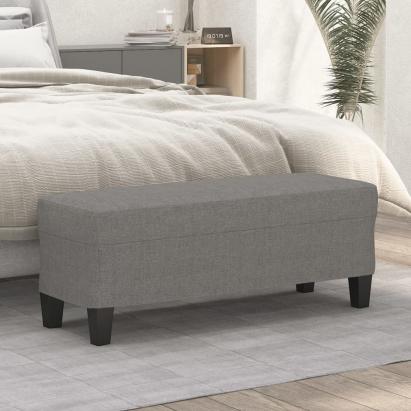 Bancă, gri închis, 100x35x41 cm, textil GartenMobel Dekor