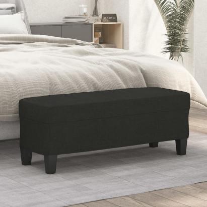 Bancă, negru, 100x35x41 cm, textil GartenMobel Dekor