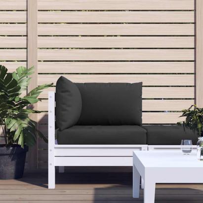 Perne de canapea din paleți, 3 buc., negru, material textil GartenMobel Dekor