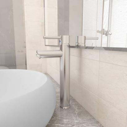 Baterie mixer de baie, argintiu, 12x30 cm GartenMobel Dekor