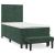 Pat box spring cu saltea, verde închis, 100x200 cm, catifea GartenMobel Dekor