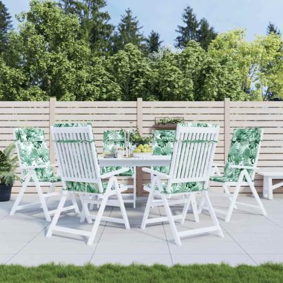 Perne de scaun spătar înalt, 6 buc, model frunze, textil Oxford GartenMobel Dekor