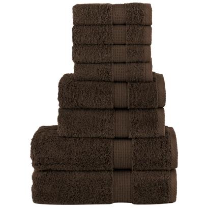 Set de prosoape premium SOLUND, 8 piese, maro, 600 g/m² GartenMobel Dekor