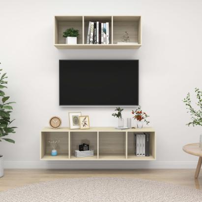 Set de dulapuri TV, 2 piese, stejar sonoma, lemn prelucrat GartenMobel Dekor