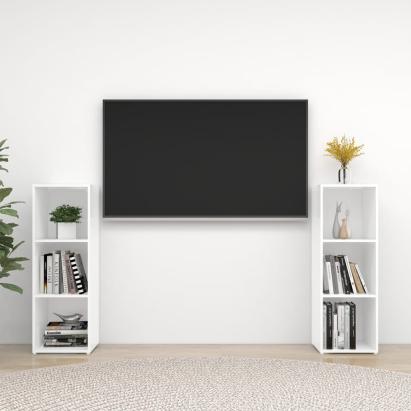 Dulapuri TV, 2 buc., alb, 107x35x37 cm, lemn prelucrat GartenMobel Dekor