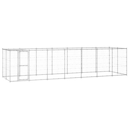 Padoc câini de exterior cu acoperiș, 16,94 m², oțel galvanizat GartenMobel Dekor