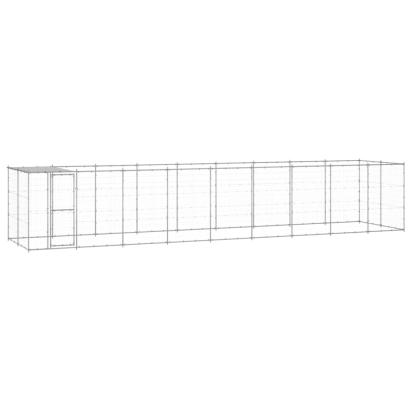 Padoc câini de exterior cu acoperiș, 21,78 m², oțel galvanizat GartenMobel Dekor