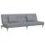 Canapea extensibilă cu taburet, 2 locuri, gri deschis, textil GartenMobel Dekor