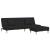 Canapea extensibilă cu taburet, 2 locuri, negru, textil GartenMobel Dekor
