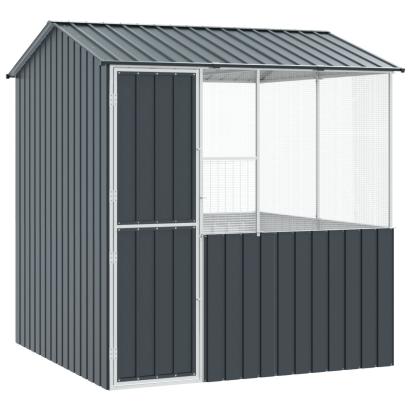 Cușcă pentru păsări  Antacită 215x78x200 cm Oțel galvanizat GartenMobel Dekor